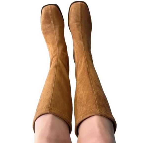 Brown Knee-High Suede Boots sz 8.5 - Picture 4 of 11